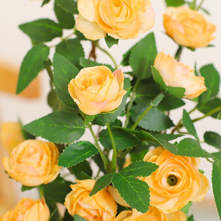 Rose Artificial Floral Arrangement - Silk & Dried Flowers for Home Décor