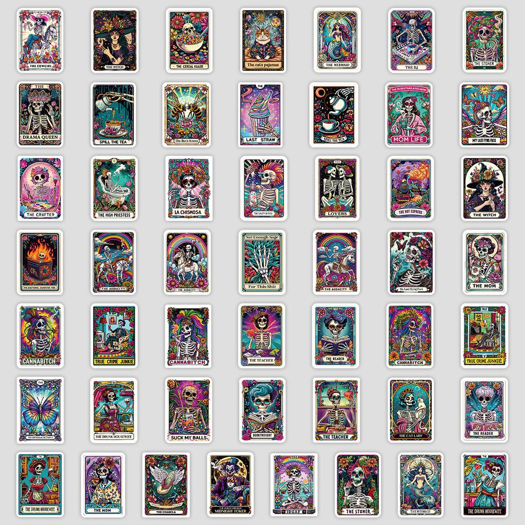 50 Nordic Style Tarot Card Series Graffiti Stickers Water Cup Notebook Skateboard Waterproof Decorative Stickers