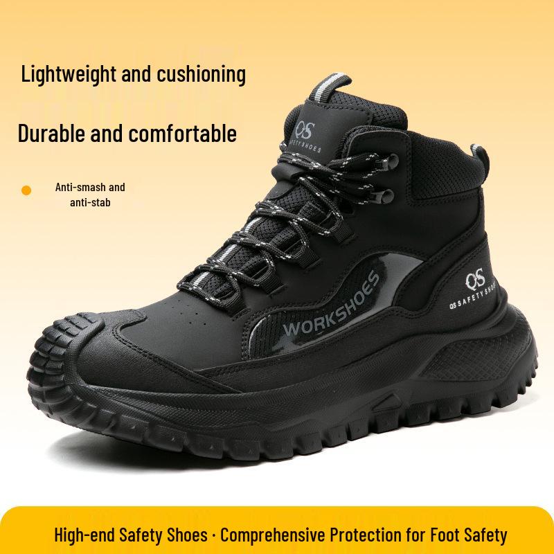 Meikeduo Men s Winter Steel Toe Cap Work Boots - Anti-Puncture, Anti-Smash, Lightweight, European Standard High-Top Safety Shoes