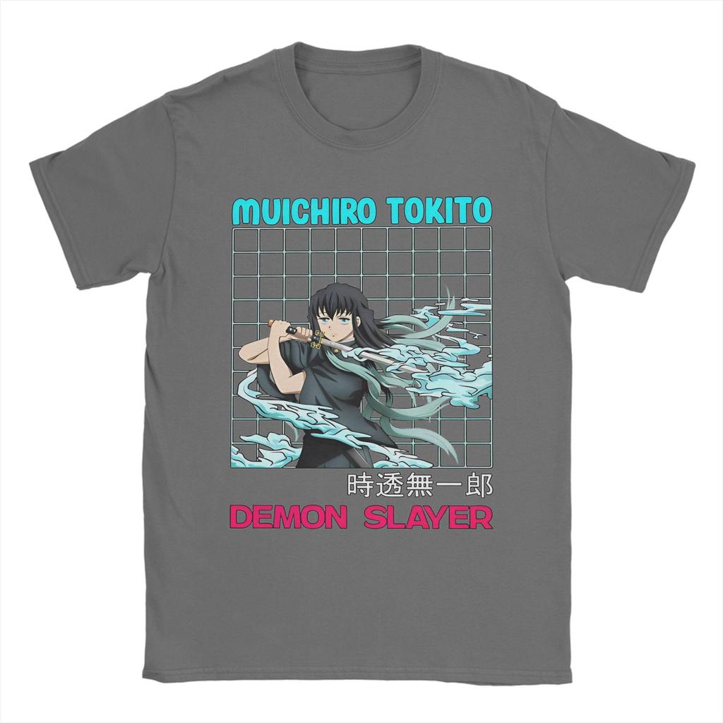 Muichiro Tokito T-Shirt Men Women Anime Demon Slayer Vintage Cotton Tee Shirt O Neck Short Sleeve T Shirt Summer Tops