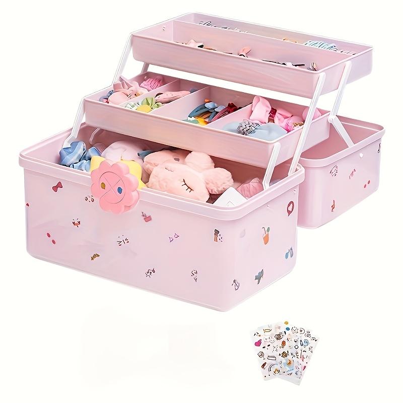 Multi Layer Accessory Storage Box with Lid - Perfect for Storing Hairbands, Jewelry, and More Home Organizer