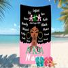 Customizable personalized beach towels Alpha Kappa Alpha logo themed designs.Suitable for the beach, yoga, sports;ideal as beach accessories