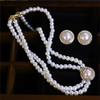 Elegant Vintage Pearl Necklace Earring Set Women Party Wedding Daily Decoration Jewelry