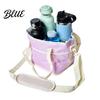 Nylon Insulated Carrier Drink Bag with Handle Strap Water Bottle Holder for 4 Cups Detachable Divider Multi-Purpose Cooler Tote Picnic Travel