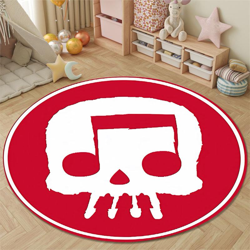 Playful Round Christmas Multicolor Rug Pad, Non-Slip Floor Mat for Kitchen