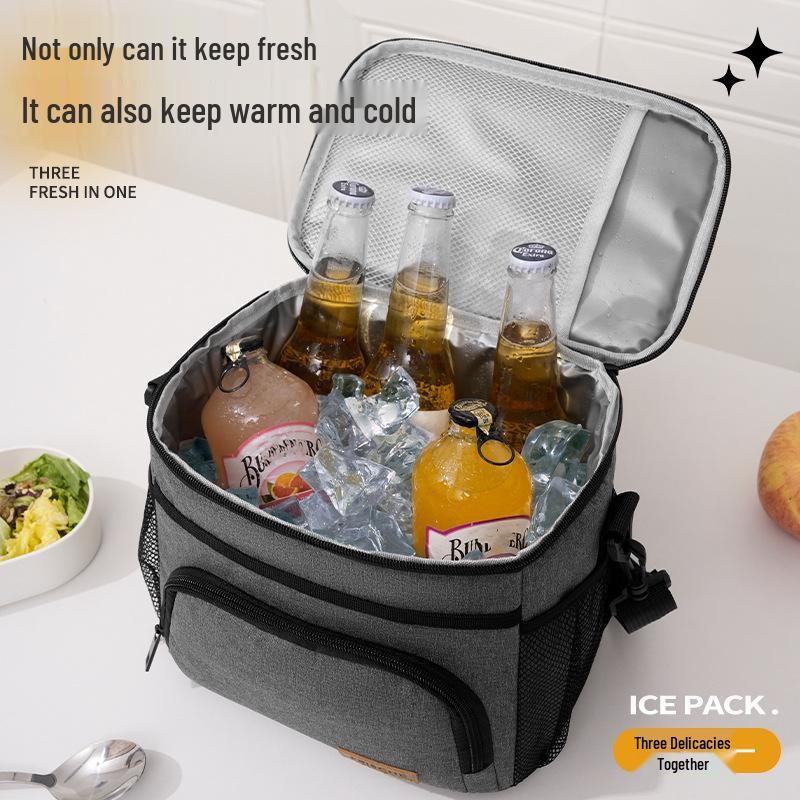 Waterproof Oxford Insulated Lunch Bag - Large Capacity, Portable, Single Shoulder Camping Picnic Bag