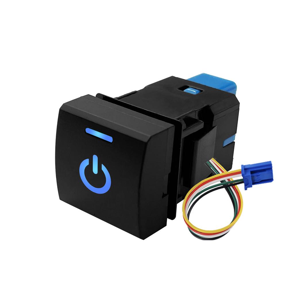 12V Car Push Button Switch Blue LED Light Bar Power Radar Winch Sensor Switch Accessories For Toyota Corolla Camry Rav4 Prado