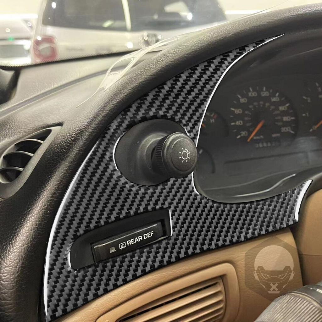 2 Pcs Dashboard Trim Carbon Fiber Cover Trim Interior Decor