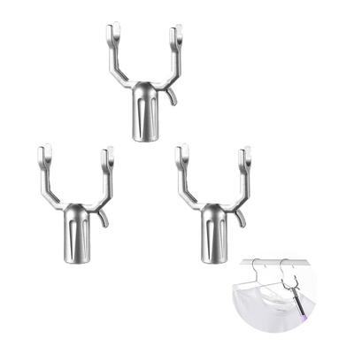 Alliage d'aluminium Porte-vêtements Argenté Perche d'atteinte pour vêtements Accessoires Tête de fourche pour vêtements