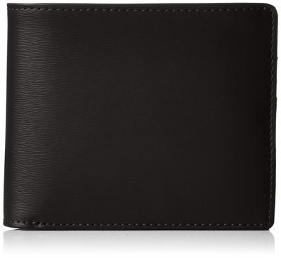 Prairie 1957 Schwarzes französisches Kalbsleder Bifold Geldbörse mit Münzfach