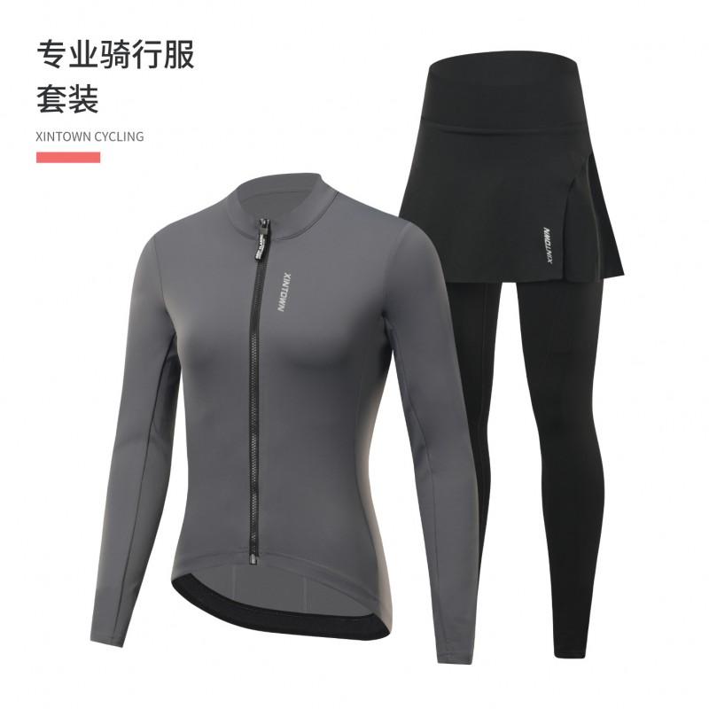 XINTOWN Winter Cycling Long Set Warm Fleece Thermal Breathable Stretch