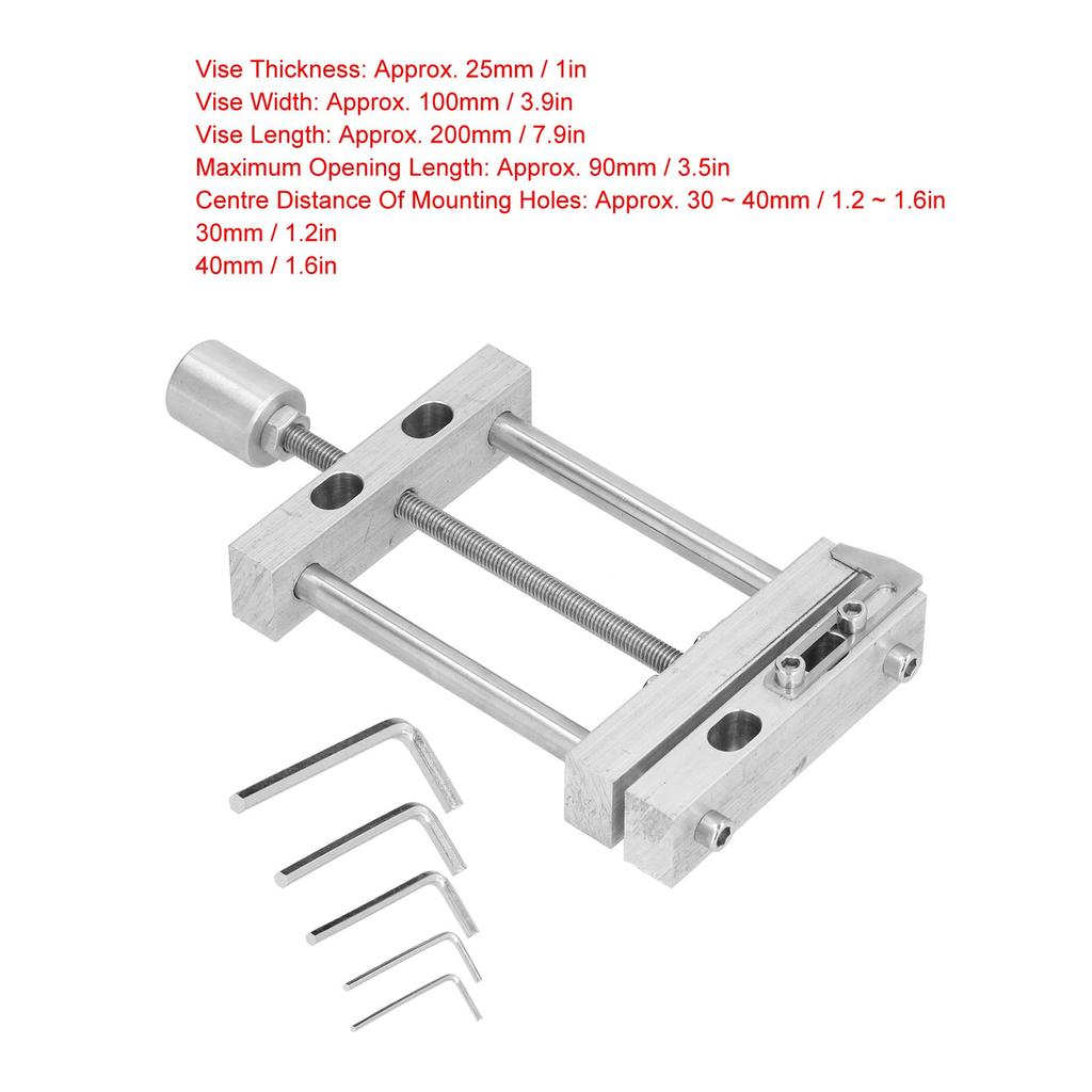Flat Drill Press Vise Flat Vise Mini Clamp Metal Table Drill Press Vice Tool with Hex Wrench for Woodworking Mini Flat Clamp