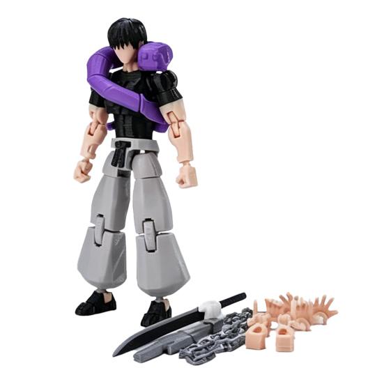 3D Printed Anime Character Action Figure with Figure Movable Joints Accessories Animation Model