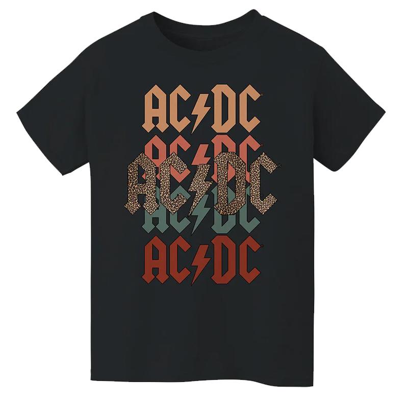 ACDC Band 1981 Tokyo Concert Commemorative Edition Men's Metal Punk Cotton Short Sleeve T-Shirt Graphic T Shirts