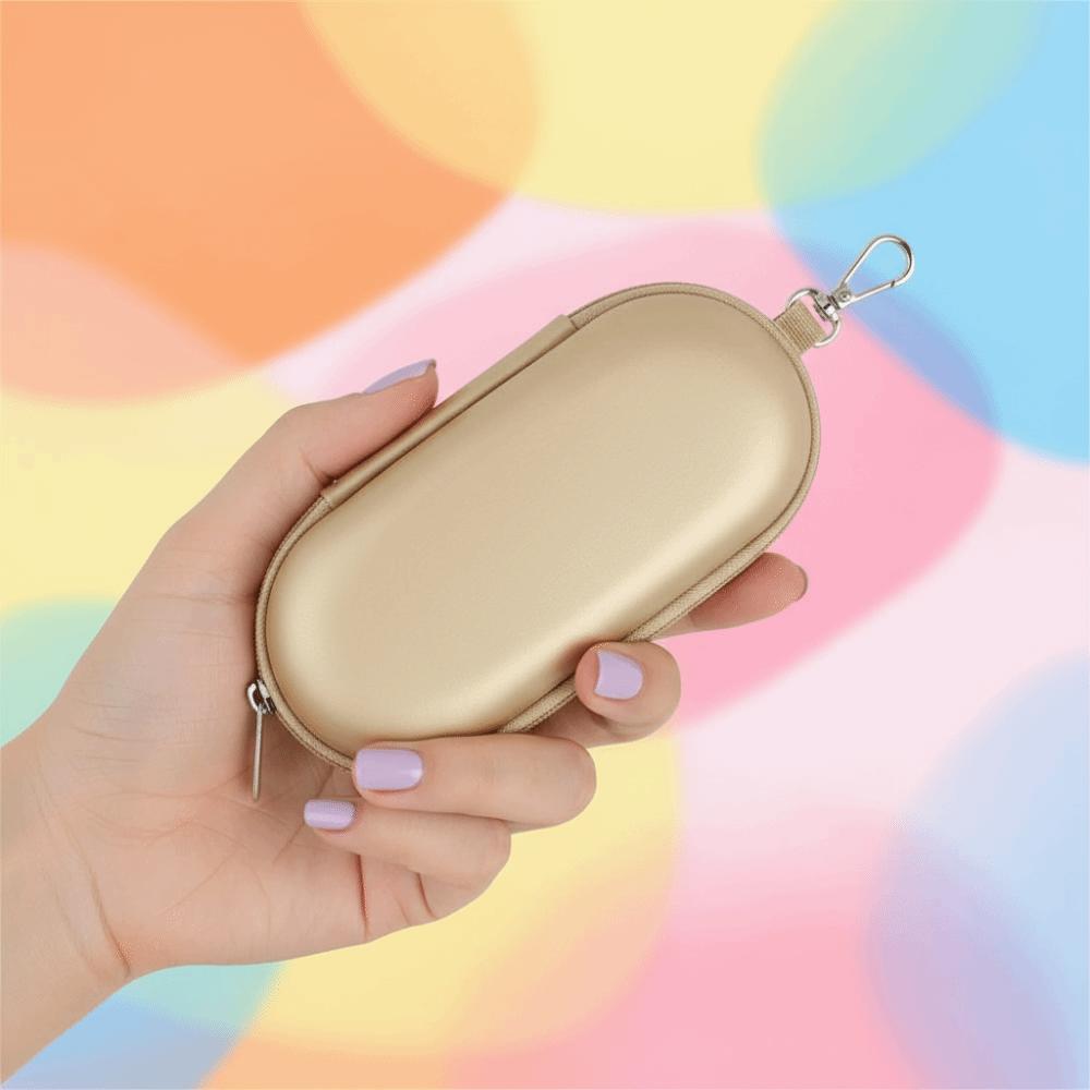 Waterproof PU Sunglasses Case Oval Shape Eyewear Organizer Dual Slot Glasses Pouch Fashion Driver