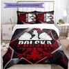 Set Biancheria da Letto Stampata Calcio Polonia 3 Pezzi Set Copriletto Traspirante Accogliente come Regalo per Inaugurazione Casa o Festa
