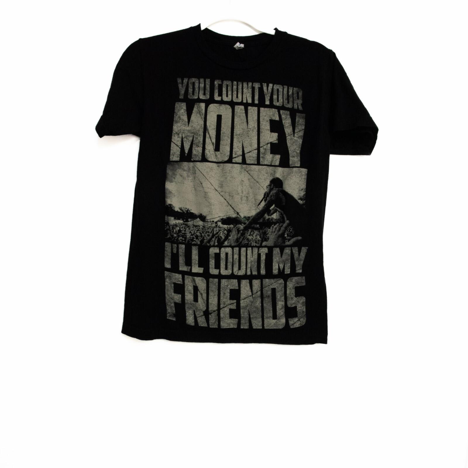 Tultex Mens Black Cotton T-Shirt You Count Your Money I ll Count My Friends S XL