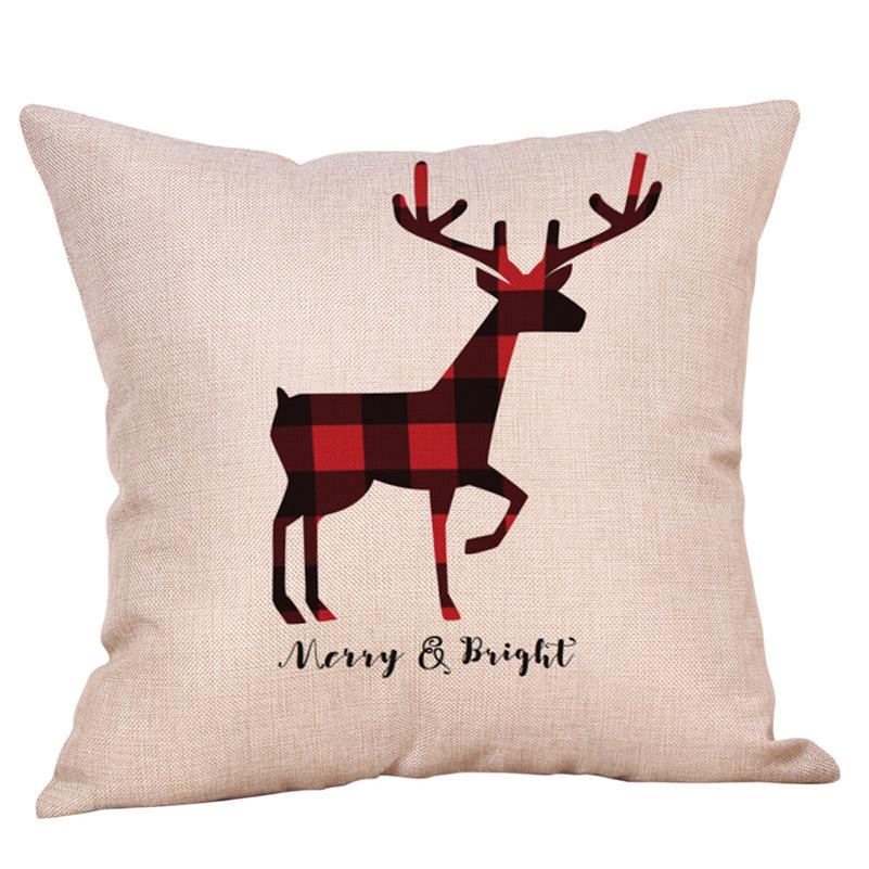 Buy GZDL Merry Christmas Square Pillow Case Home Decor Elk Throw Pillow