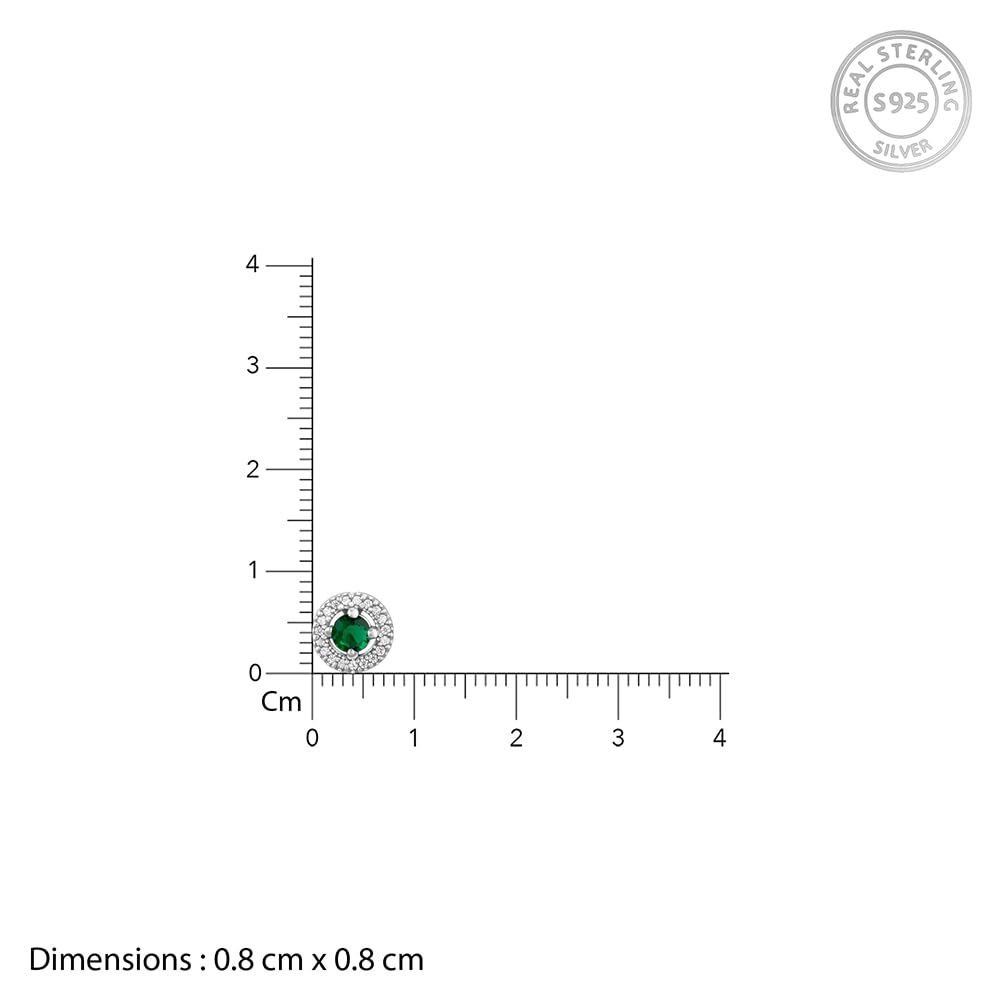 Forest Green Shining Halo Studs| studs to Gift Women & Girls | With Certificate of Authenticity
