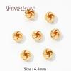 18K Gold Plated Metal Bead Separators For Bracelets,Weave Pattern Beads,Spacer Beads For Jewelry Making DIY Accessories