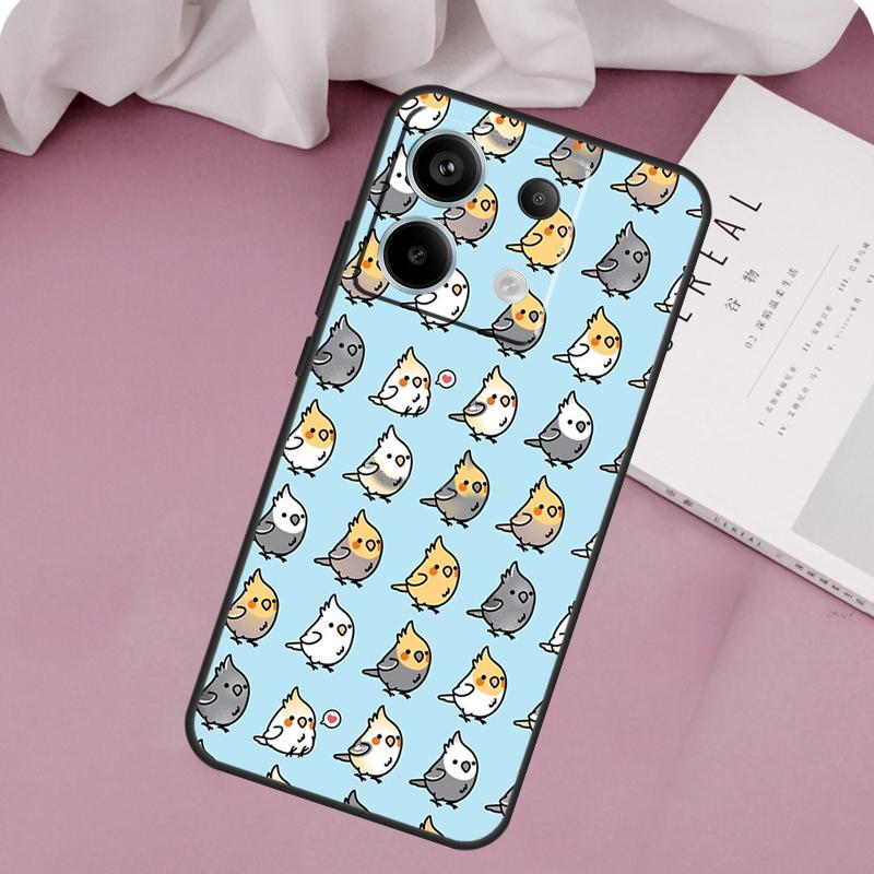 Cartoon Cockatiel Collage Case For Redmi Note 13 Pro 9 10 11 12 Pro Plus 9S 10S 11S 12S Cover For Redmi 12C 10C 13C