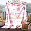 Custom Text Flannel Throw Blanket, Lightweight Cozy Bed Sofa BlanketMy Melody