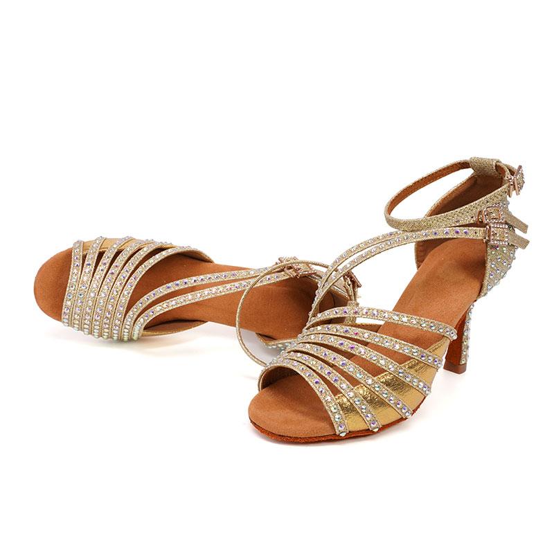 Diamond High Heel Dance Shoes Lesklé Latin Tango Waltz Elegantní taneční boty pro ženy