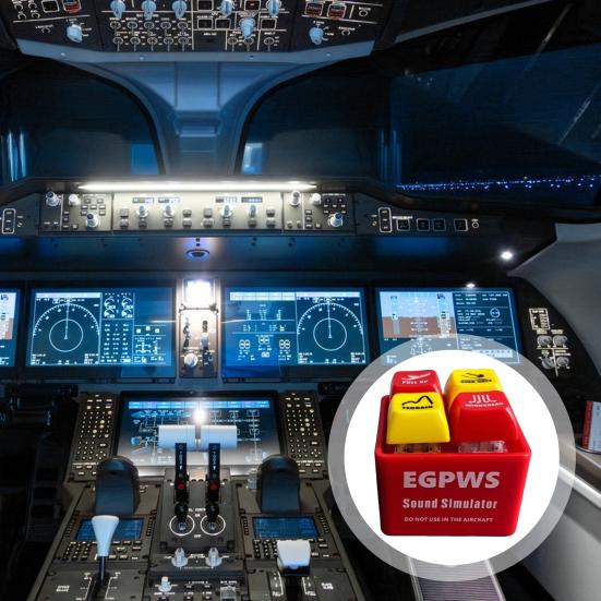 1/2 ks Klíčenka Crew Alert Egpws Simulátor varovného zvuku s baterkou Realistický letecký design Nástroj pro uvolnění tlaku