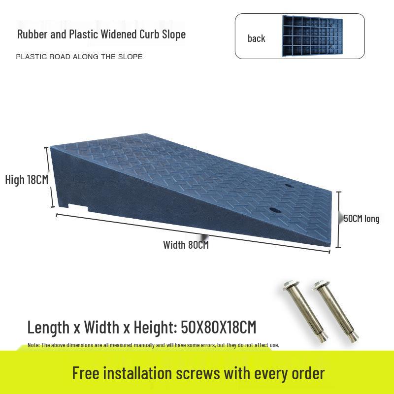 Portable Rubber-Plastic Curb Ramp Mat for Car