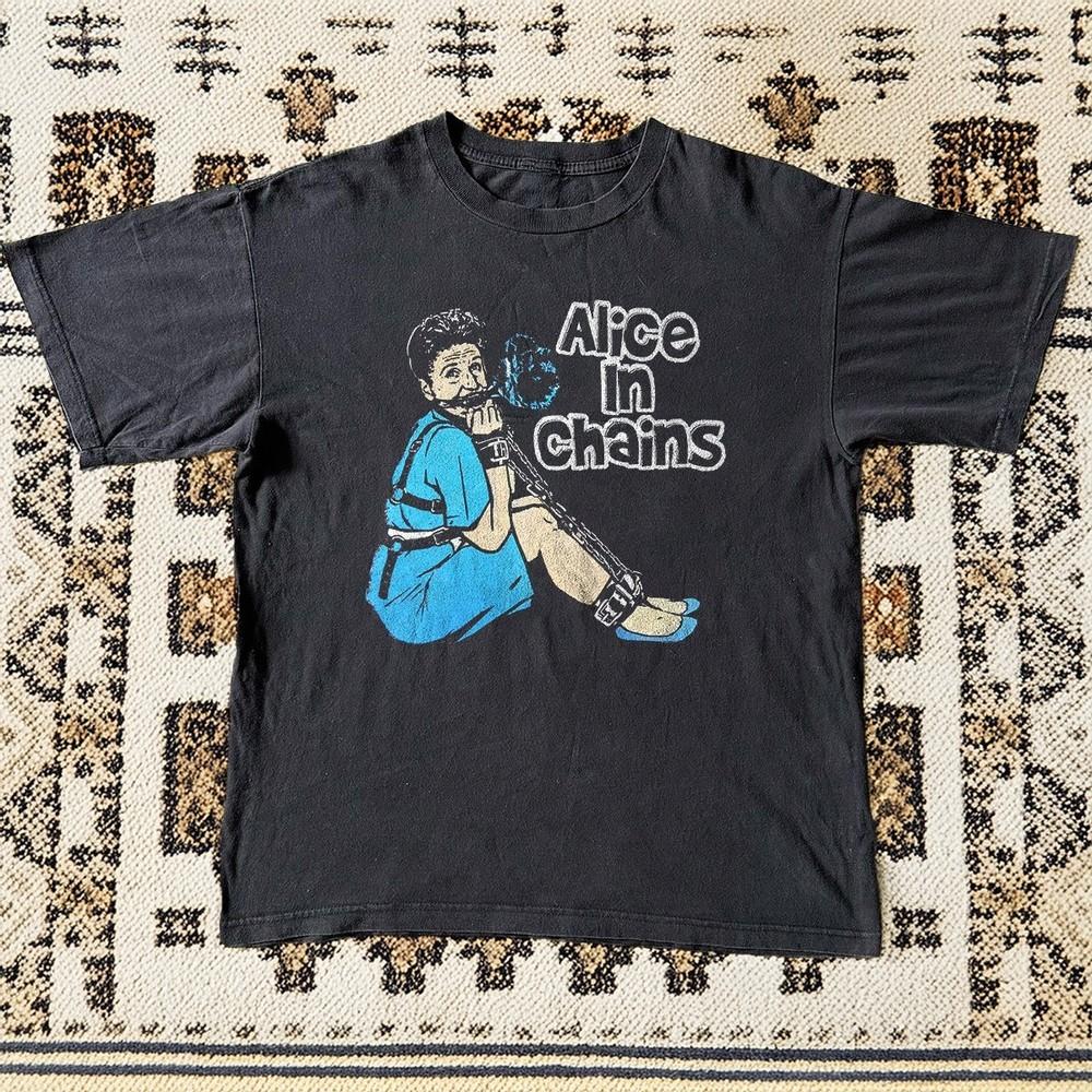 HOT Alice In Chains Band Black Short Sleeve Unisex Rock TShirt S5XL Unisex T-Shirt XL