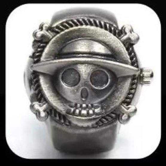 Luffy Franky Robin Pirate Japan Cartoon Animation Kid Finger Ring Watch Quartz Straw Hat Jewelry Gift Adjustable Silver Bronze Copper