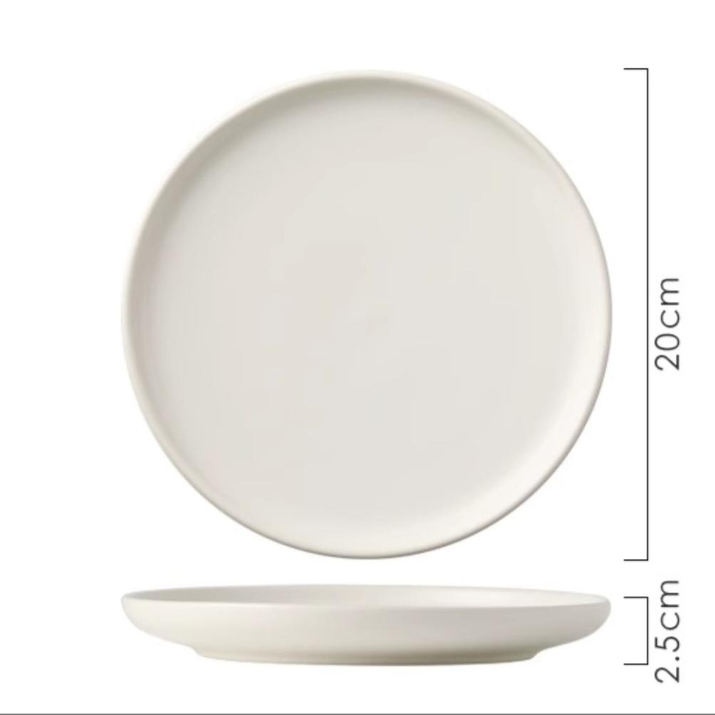 Keramik Runde Form Creme Farbe Teller Essgeschirr Sets Große Kapazität Teller Dessert Salatteller Schönes Tischgeschirr Tischservice