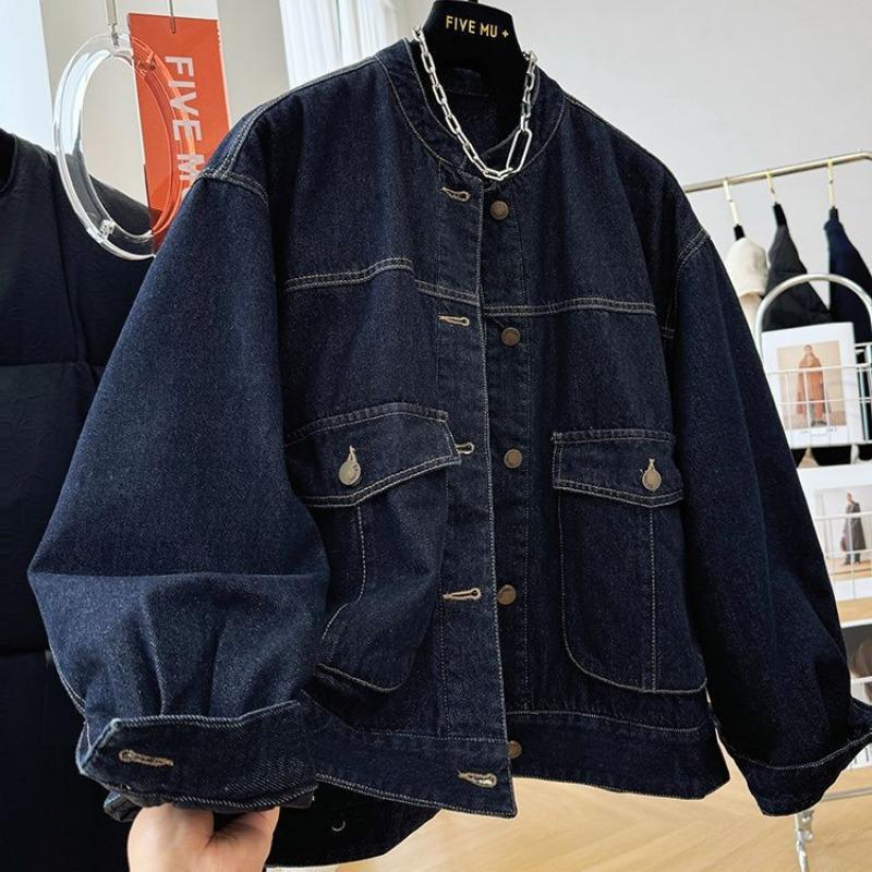 

Casual loose padded denim jacket women s autumn and winter good-looking short cotton-padded jacket 2XL 135-75kg