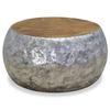  Coffee Table, Aluminum, Teak Wood, 60 X 60 X 30 Cm