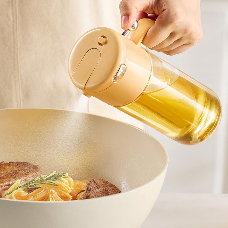 Automatic Opening and Closing Reverse Spray 2-in-1 Glass Oil Pot Seasoning Bottle Large Capacity Thickened Food Grade Oil Pot