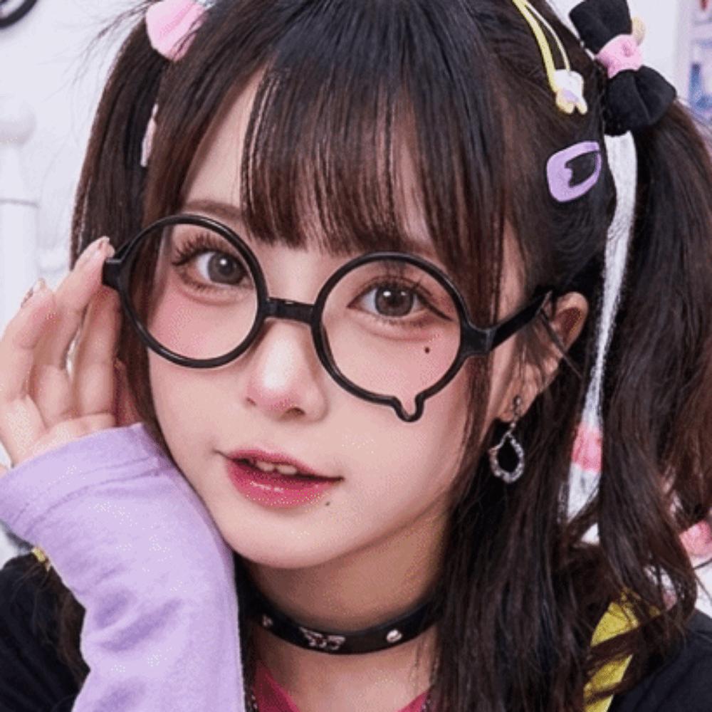 Half Rim Teardrop Eyeglass Frame Full Rim Cosplay Glasses Y2K Anime Eyewear Frame  Youth Subculture