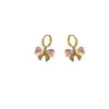 Colorful Bow Earrings with Shiny Stones for Women