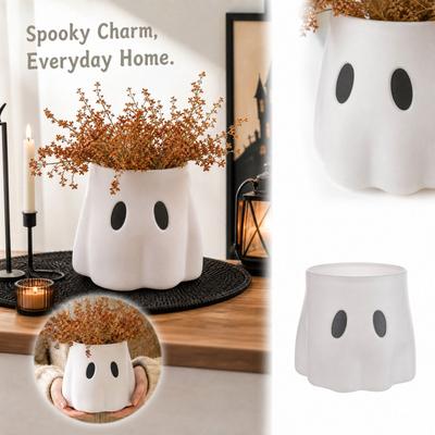 Flower Pot for Halloween Home Decor, Planter with Design