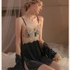 Sexy Lace Kimono Bathrobe Dress Autumn and Winter Velvet Two-piece Pajamas Loose Velvet Home Clothes Women's Home Clothes