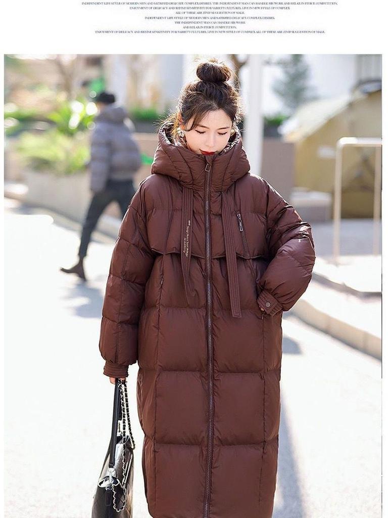 Winter Dicke Baumwolle Koreanischer Stil Lockerer Schnitt Langarm Kapuzen Steppmantel