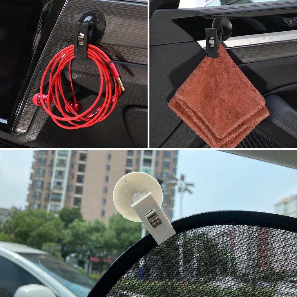 Car Suction Cup Clip Ticket Holder Car Bill Card Clamp with Advertising for Glasses Window Office Door (2 Pack, Blue)