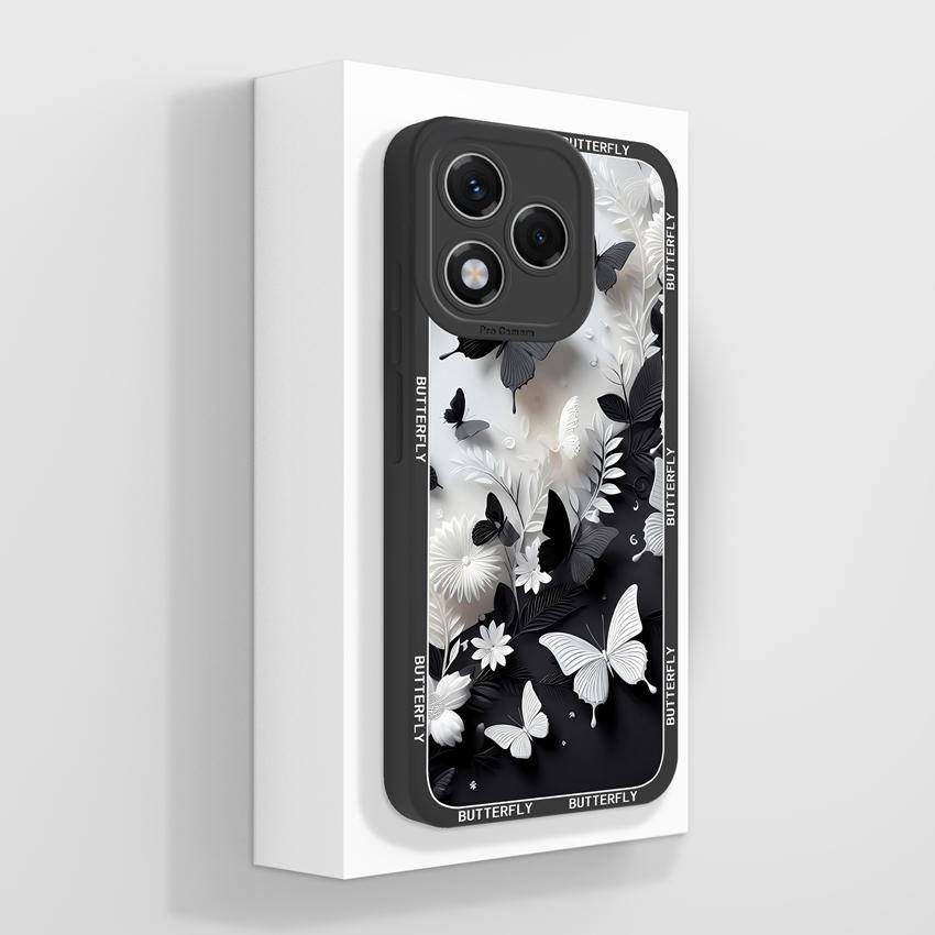 Silikonový kryt s motivem květiny pro Huawei 400 Lite X7c X8 X8c X9c Play 30 60 Plus, odolný proti pádu, s motivem květů a ochranou obrazovky proti pádu pro Huawei.