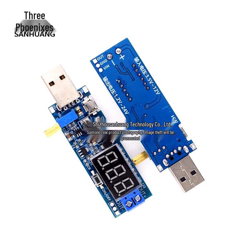 USB Step-Up Regulator Module: 5V to 3.3V, 9V, 12V, 24V Voltage Converter