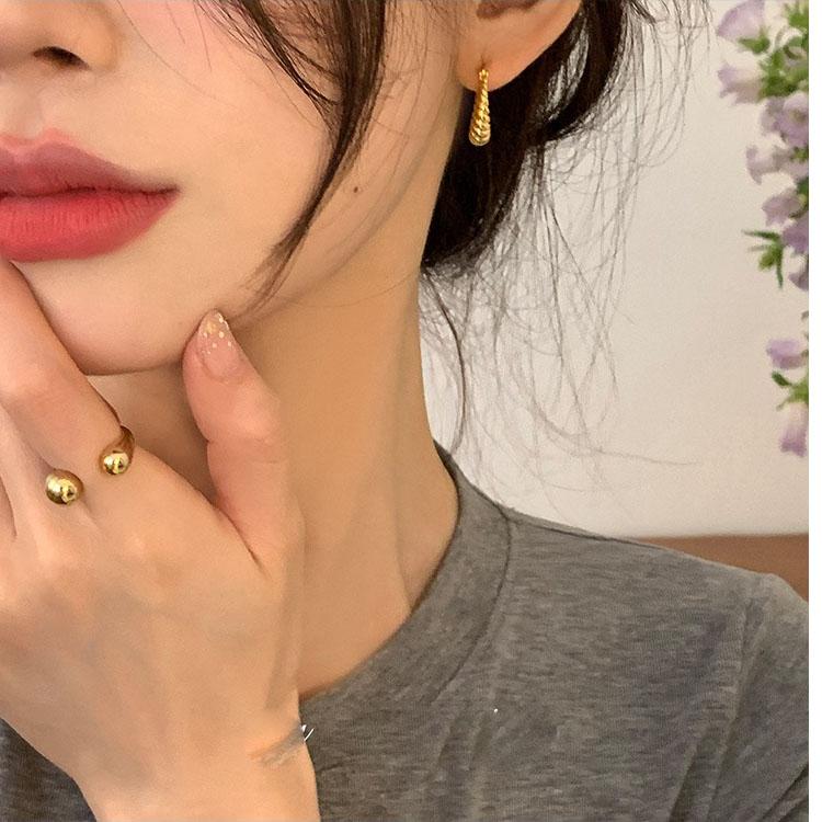 925 Sterling Silver Vintage Strip Gold Earrings For Women Trendy Earring Jewelry Prevent Allergy Party Accessories Gift