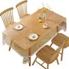 Table Cloth Waterproof Oil-proof Heat-insulated PVC Transparent Rectangle Lace Dining Table Cloth for Kitchen