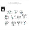 Turquoise Crescent New Punk-Style Multi-Element Ring Suits for Women Gothic Fashionable Vintage Daily All-match Jewelry