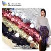 Hot Selling 18 Colors In Stock 5MM+18MM Transparent Large Sequin Embroidery Lace Fabric Sequined Cloth for Party Dress