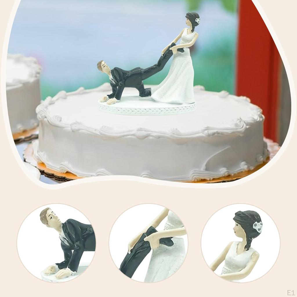 Bride Groom Figurine Wedding Cake Topper Accessory Craft Couple Statue Ornament