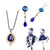 Genshin Impact Collana con Ciondolo Neuvillette Collane con Visione Furina Cristallo Blu Portachiavi Spilla per Donne Uomini Gioielli Accessori