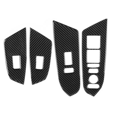 4Pcs Car Interior Window Switch Panel Cover Trim Carbon Fiber Fit for Honda CRV 2016 2019